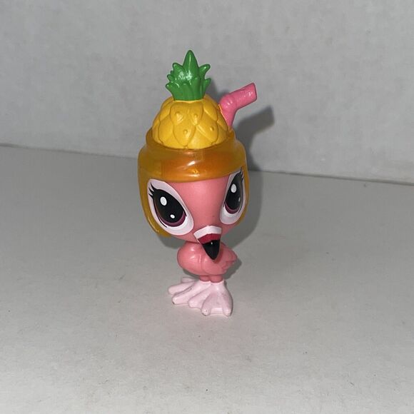 Littlest Pet Shop LPS G6 Thirsty Pets Cooler Crew Pink Flamingo #4-174 Pineapple - Picture 1 of 7